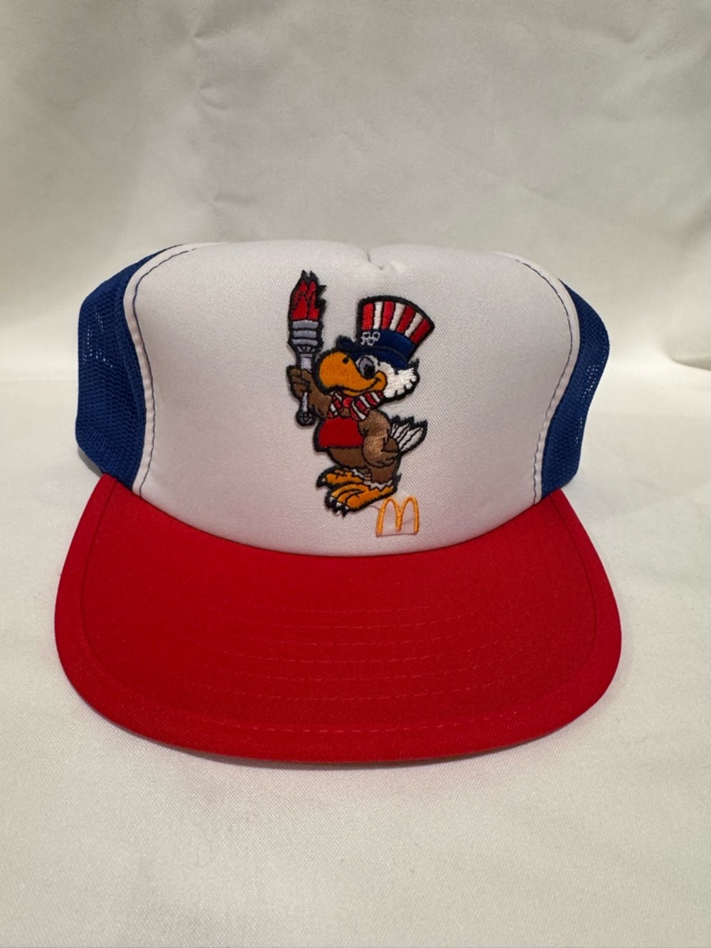 McDonald's Red White Blue USA Trucker Hat Olympic Patriotic Eagle Vintage 1980's